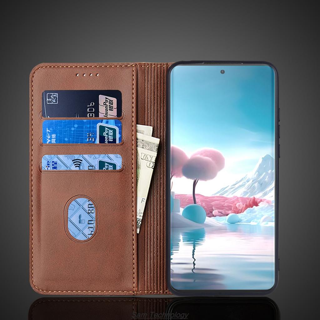 Magnetic Attraction Leather Case for Motorola Moto Edge 40 Neo 6.55" Holster Flip Cover Case Wallet Phone Bags Capa Fundas Coque