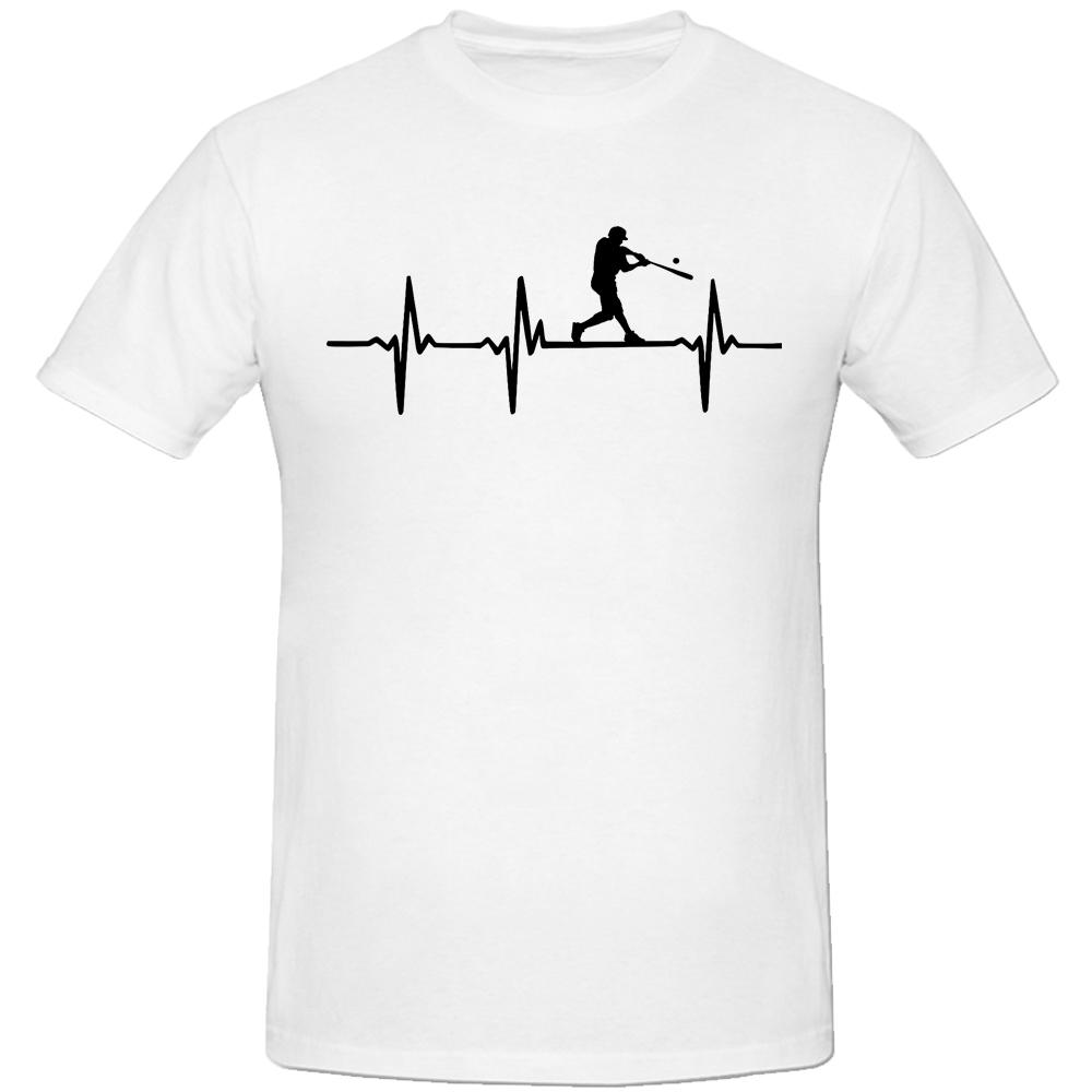 Baseball Heartbeat T Shirt Baseball Players Summer Graphic Cotton Streetwear Short Sleeve Sports Gifts Tshirt Men