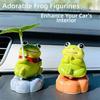 Figurines Grenouilles en Résine à Rotation 360° Ornement Créatif pour Console Centrale de Voiture Décoration Intérieure de Voiture