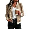 Women's Loose Fit Casual Zip-Up Jacket, Fashion Printed Short Coat for Fall and Winter