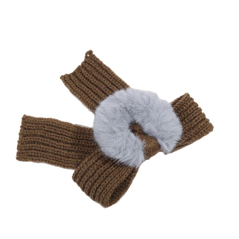 Autumn Winter Women Fashion Woolen Bow Plush Hair Band Cute Headband Hair Rubber Band Hair Accessories
