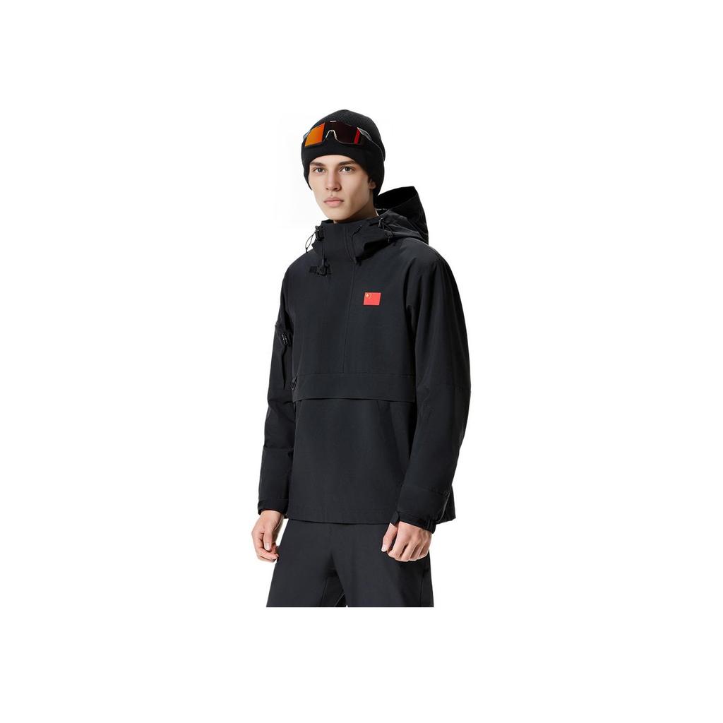 Anta Champion All-Weather Series National Flag Woven Sports Hoodie Men hoodies Basic-Black 172350601-2