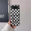 Luxury Checkerboard Sun Flower Beads Wristband Hand Bracelet Leather Phone Case For Samsung Galaxy Z Flip 4 Z Flip 3 Back Cover