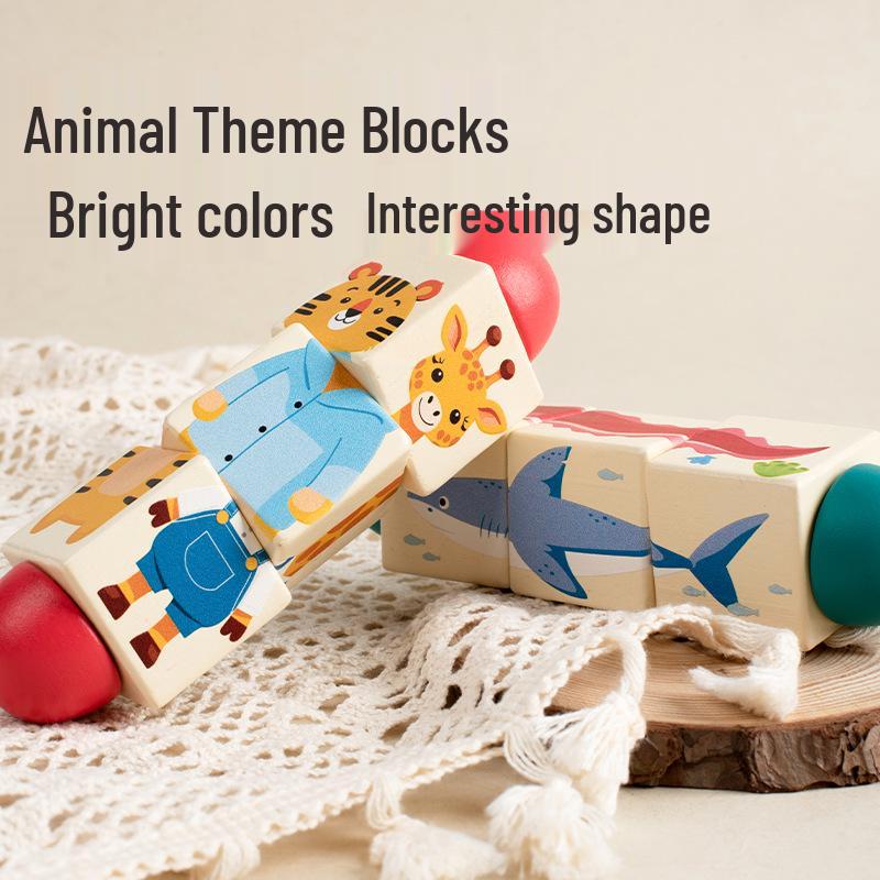 Rotating Building Blocks Puzzle for Kids Ages 3-6: Educational Toy for Parent-Child Interaction with Large Particles