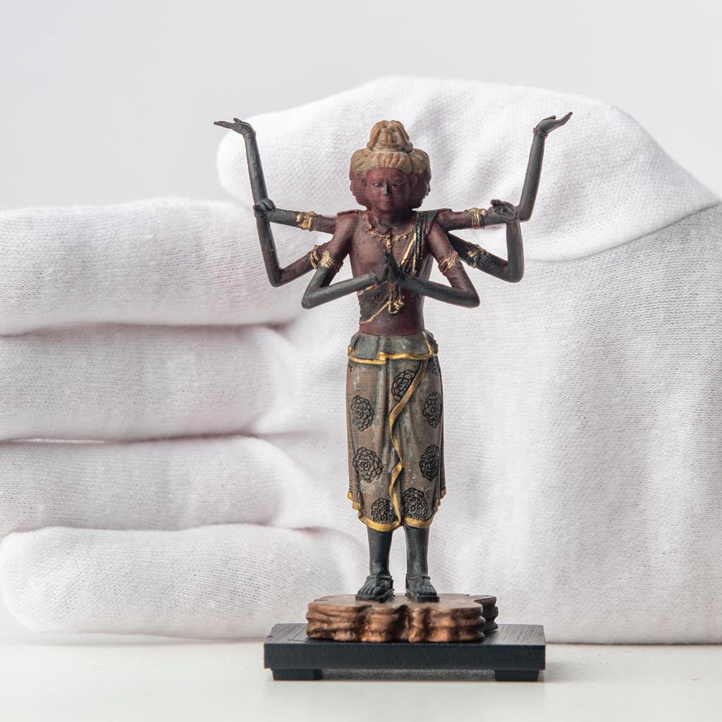 Miniature Buddha Ashura Wood Buddhist Buddha statue world (wooden boxwood) - carving, statue, figure, (GSBcol Ashura)