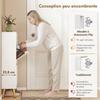 Shoe cabinet for 12 pairs, shoe wardrobe, 2 pull-down drawers, 4 compartments, 99.4x23.8x106.6cm, white