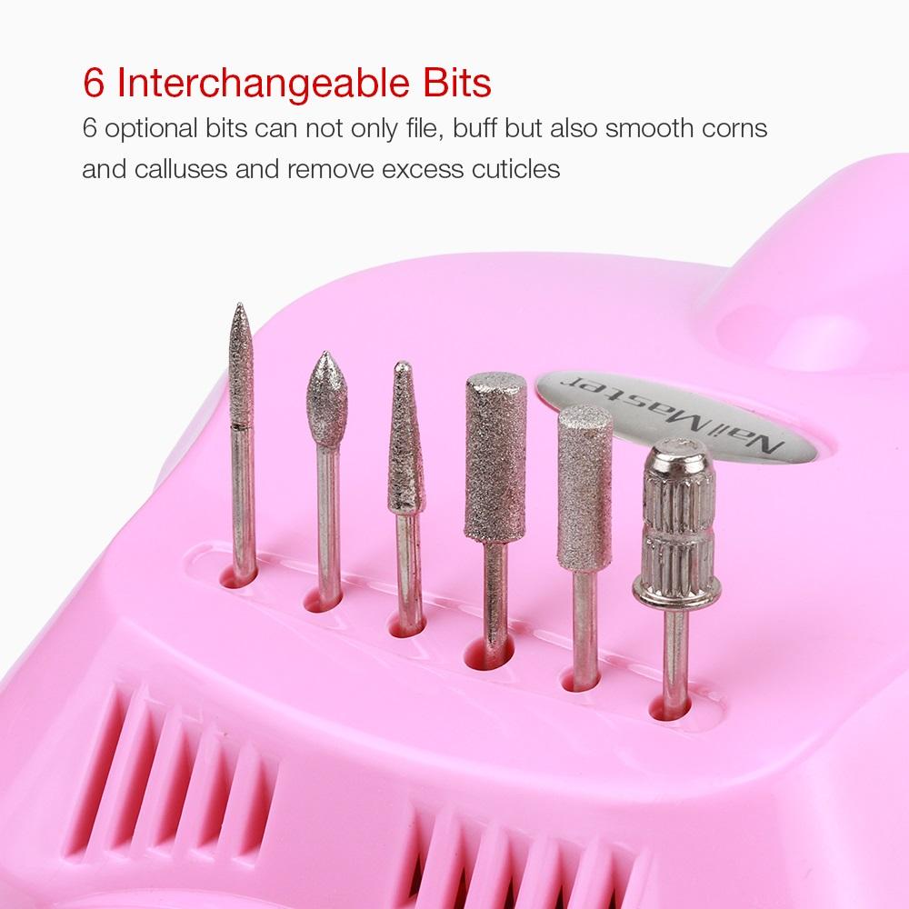 35 000 ot./min 30 W růžová profesionální elektrická vrtačka na nehty Pedikérské vybavení Sada manikérských strojů Nástroje na zdobení nehtů s řezačkou