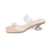 Beautiful transparent crystal heel sandals women's 2025 summer wear skirt fashion transparent special-shaped slippers