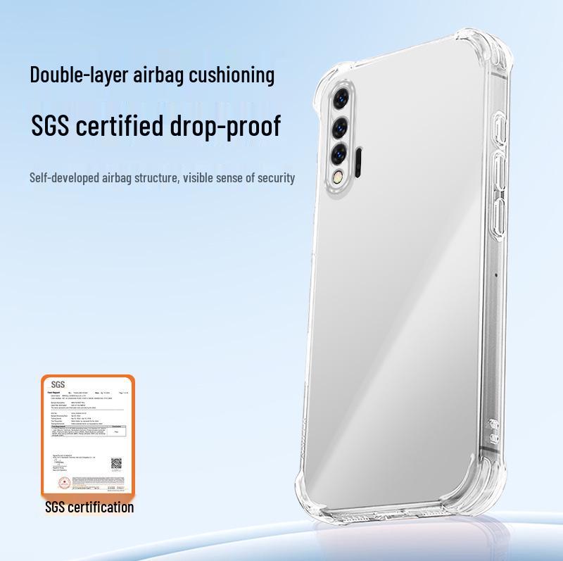Compatible with Huawei Nova 6/6SE: Transparent TPU Phone Case with Airbag Corners, Drop-proof, Stylish Ins-style, Full Coverage.