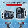 Magnetic Waterproof Case for DJI Action 6: 60m Deep Underwater Protective Cover with Vertical & Horizontal Quick Release