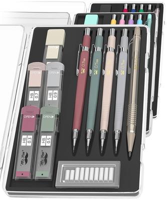 Pen Mechanical Pencil Set with Refills and Eraser 5 Sizes 2mm Sketching Pencil Drafting Sketching Mechanical Pencil Mr. 0.3 0.5 0.7 0.9