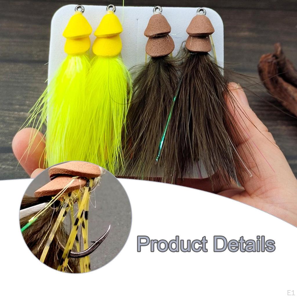 4 Pièces Leurres de Pêche à la Mouche Artificiels Réalistes Cadeau Pêcheur Outils Hameçons Appâts Bioniques