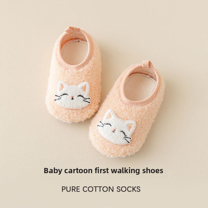 Newborn Baby Warm Floor Socks Non-Slip Soft Sole Toddler Shoes Thickened for Spring Autumn Winter