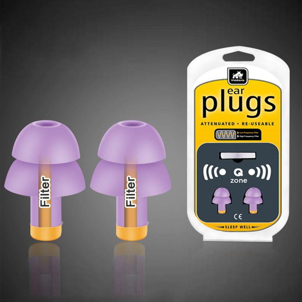 

Silicone Filter Earplugs Sound Insulation Anti-noise Ear Plugs Tool Noise Reduction Earplug Unisex фиолетовый