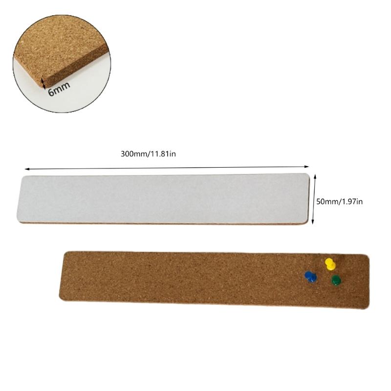 8Pcs Self Adhesive Corkboards for Wall, Long Cork Board Strips Frameless Cork Board Strips for Kitchen Office Display