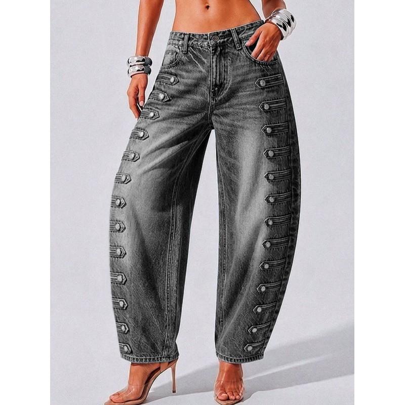 High-Waisted Wide-Leg Cropped Denim Jeans Women
