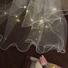 Led Bridal Hair Accessories Light Up Wedding Bride Wedding Bridal Tulle Hair Accessoies With Duckbill Clip