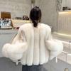 New Imitation Fox Fur Coat for Women Motorcycle Style Short Slim Fur Tops Internet Celebrity New Warm Coat