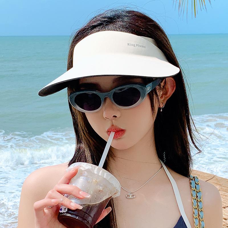 Senseless integrated sun hat women's 2025 new seamless sun protection hat UV protection empty top foldable sun hat