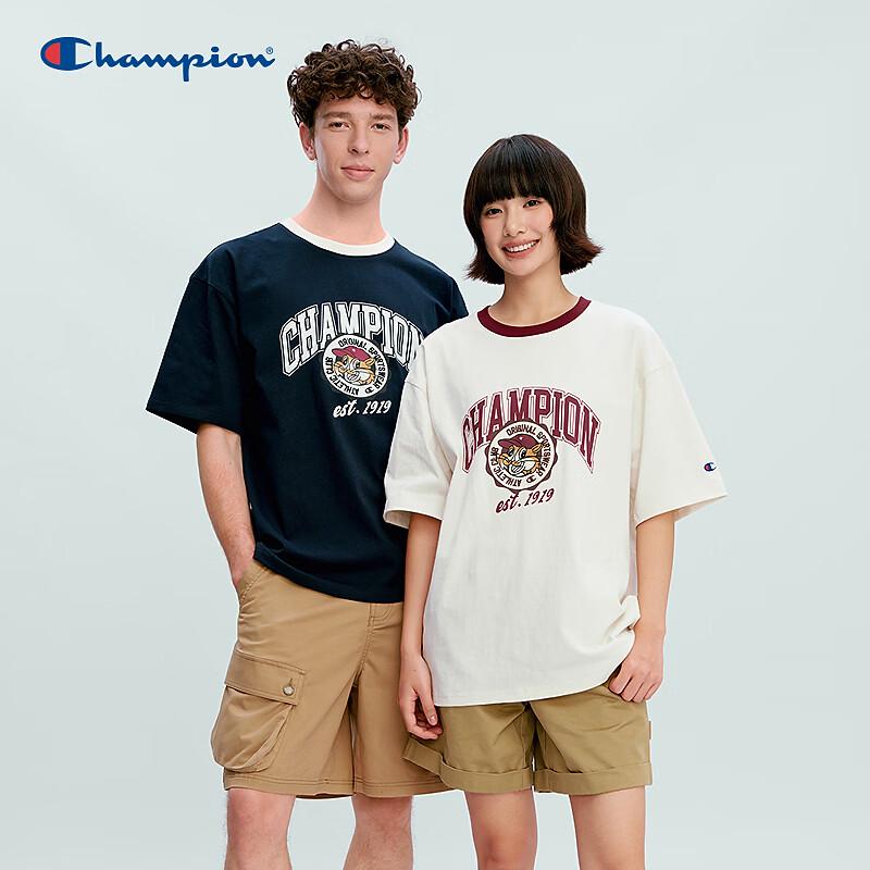 Champion Unisex Loose Fit Logo Print Cotton T-Shirt M