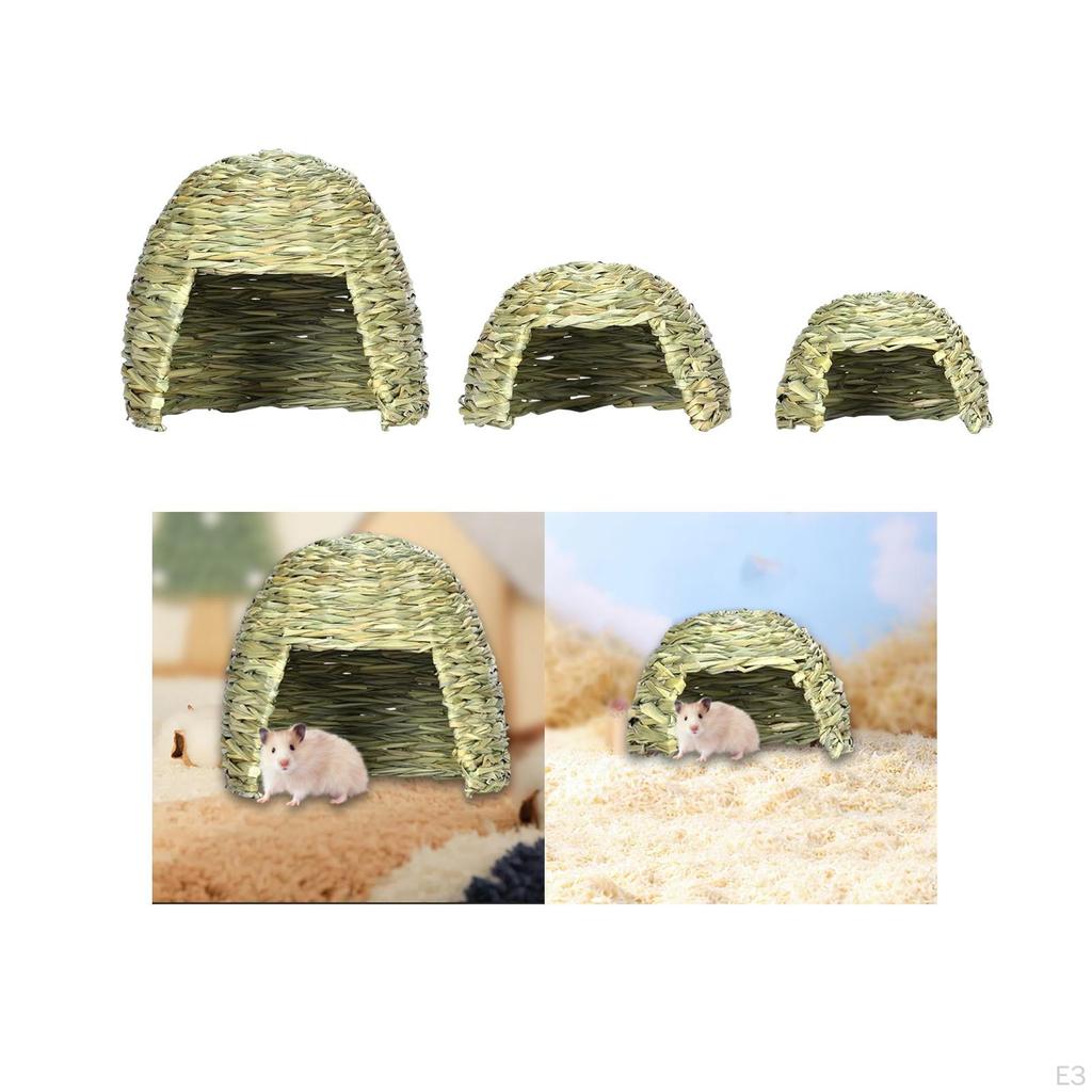 Baby Rabbit Hideaway Hut Bunny Grass Tunnel Hand Woven Nest Toy for