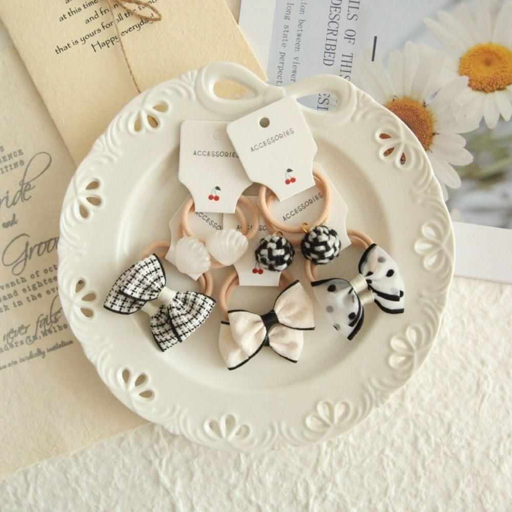 10Pcs Cute Elastic Rubber Band Kids Girls Bows Flower Headdress Scrunchies Hair Ties Bowknot