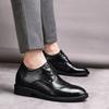 Men's Shoes Four Seasons Invisible Inner Height Increase Leather Shoes Men's Business Dress British Large Size Workplace Splicing Casual Shoes