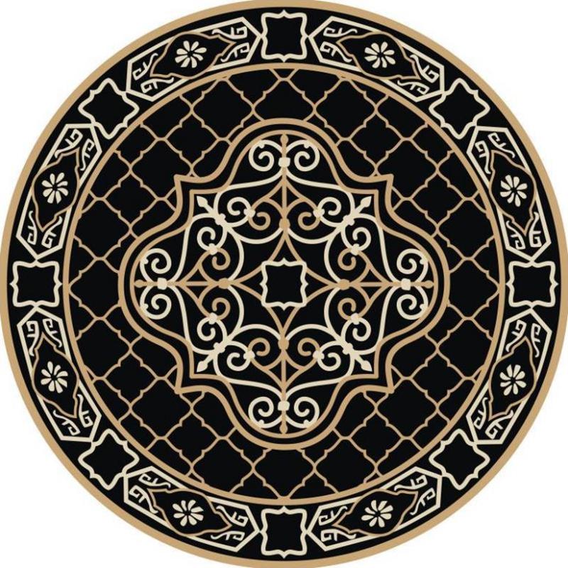 Mandala Print Round Carpet Nordic Modern Living Room Anti-Slip Rug Coffee Table Foot Pad Bedroom Floor Mats Bay Window Chair Mat