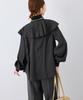 ROPE PICNIC Frill Collar Black Women's Blouse, (01)