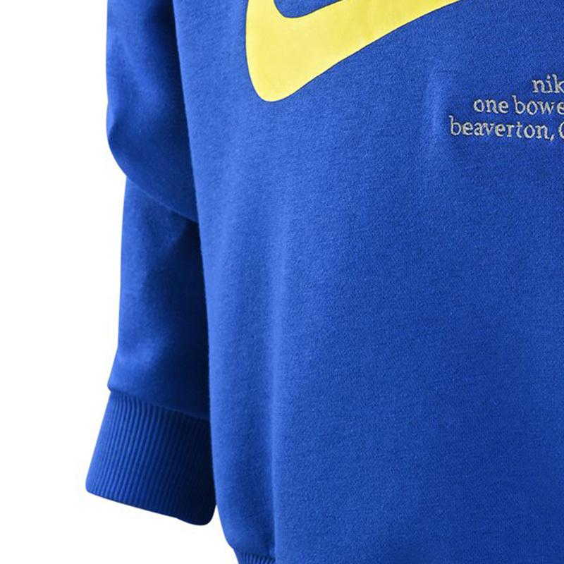Nike Sportovní oblečení Icon Fleece Mikina s logem s písmeny Crewneck Dlouhý rukáv Dětská mikina Game-Royal DX5140-480