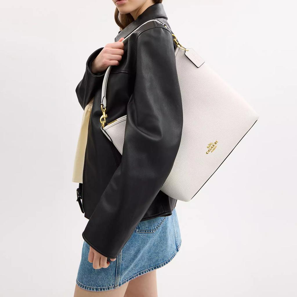 Coach Borsa a Spalla in Pelle con Logo Stampato Stile 30 Grande Borse da Donna Bianco CY684-IMCHK