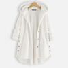 Plus Size Womens Winter Hooded Double-Sided Fleece Sweatshirt Mid-Length Casual Oversized Top