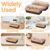 25 stuks Papieren Bakvorm Herbruikbare Papieren Mini Broodvorm met Deksel en Vork Stapelbare Rechthoekige Papieren Vorm Brood Cake Doos