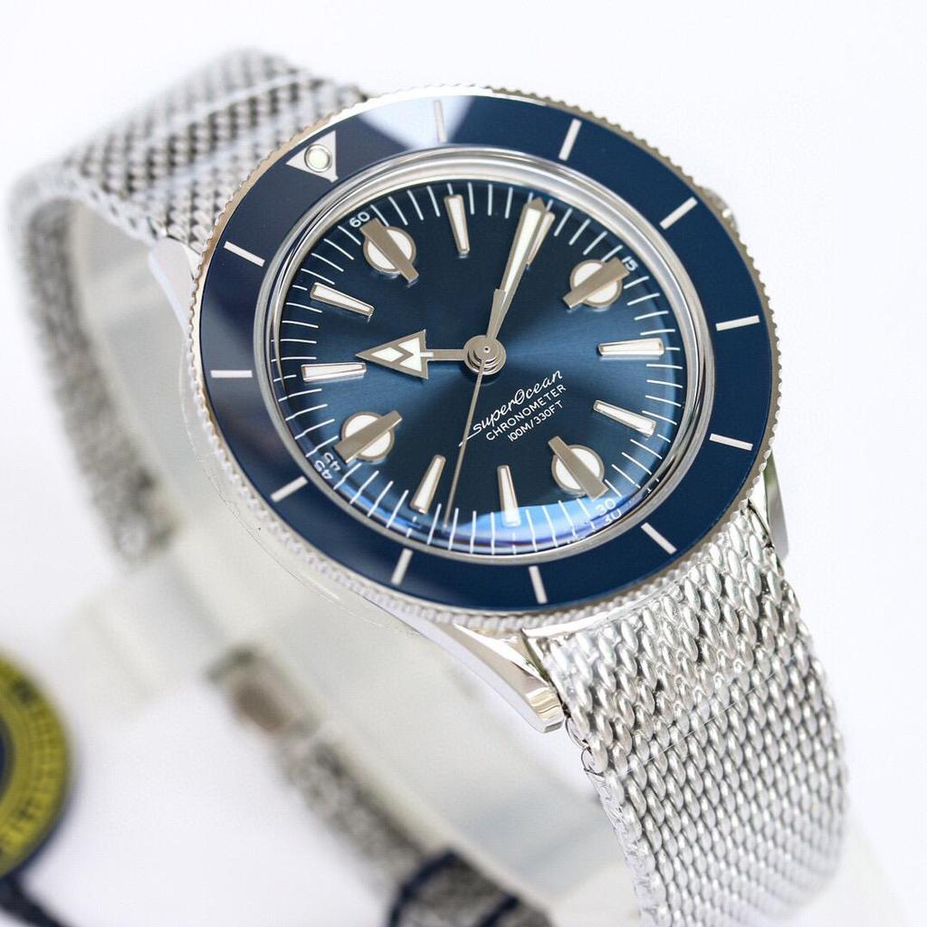 Orologi da uomo Oein BR-Superocean Orologio subacqueo vintage Cassa in acciaio inossidabile lucido diametro 42 mm