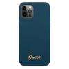 Guess Guhcp12Llslmgbl Iphone12 Pro Max 6,7 Niebieski/Blue Hardcase Metal Logo Script