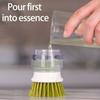 Dishwashing Brush With Soap Dispenser Palm Brush Storage Rack Set Easy-to-use Kitchen Cleaning Brush