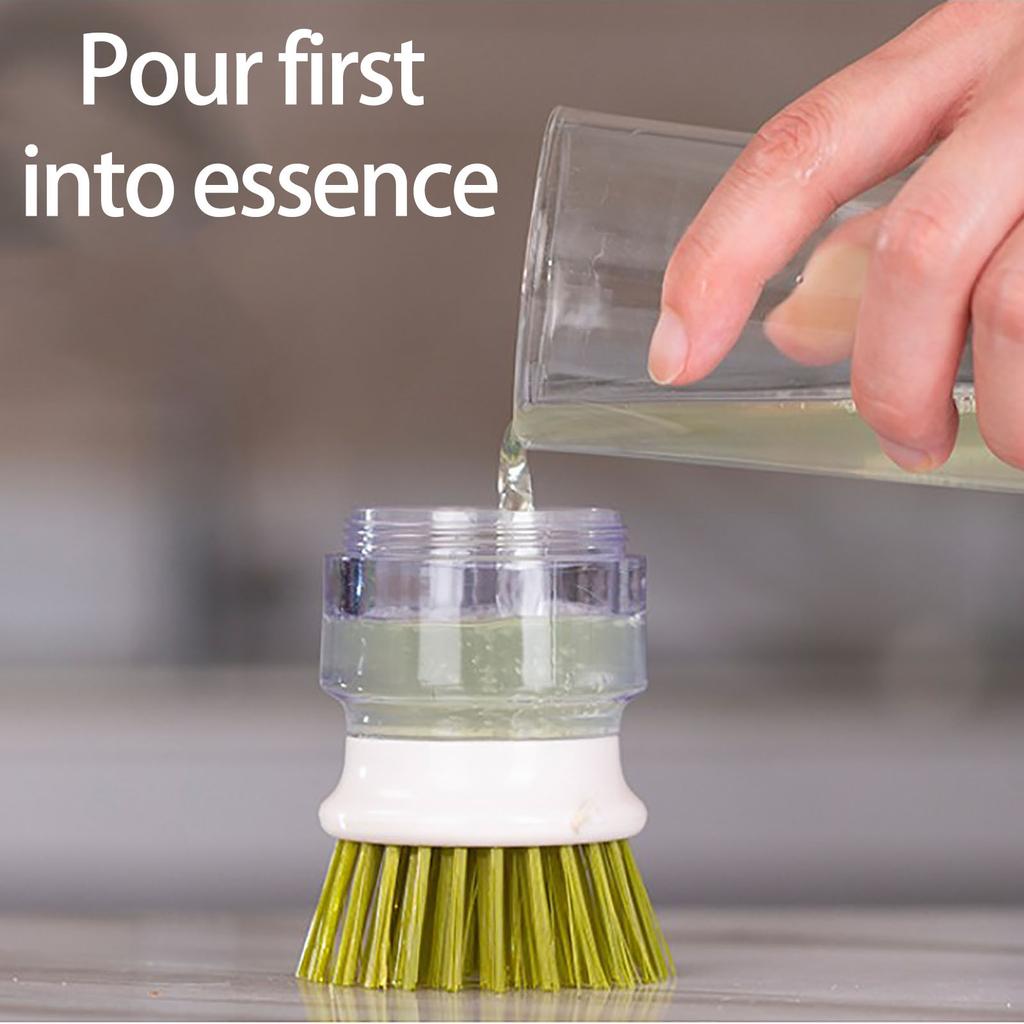 Dishwashing Brush With Soap Dispenser Palm Brush Storage Rack Set Easy-to-use Kitchen Cleaning Brush