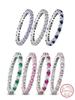 925 Silver Fashion Shiny Multicolored Full Zircon Stackable Plain Ring For Women Daily Party Personalized Fine Jewelry