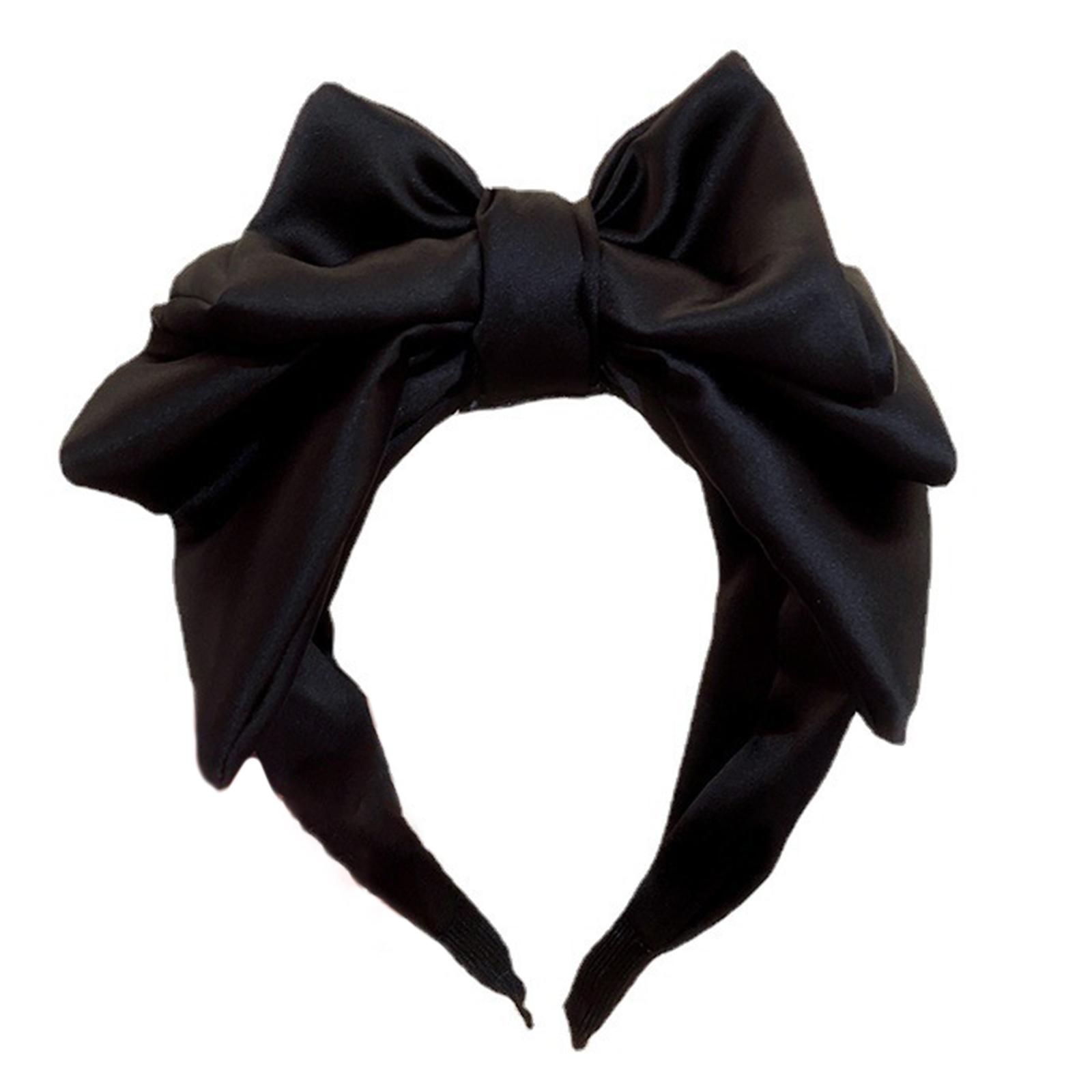 

Black Oversized Headbands for Woman Anti-Slip Headbands with Bowknot Shape Headband for Girls Washing Face Sports 1 чорний