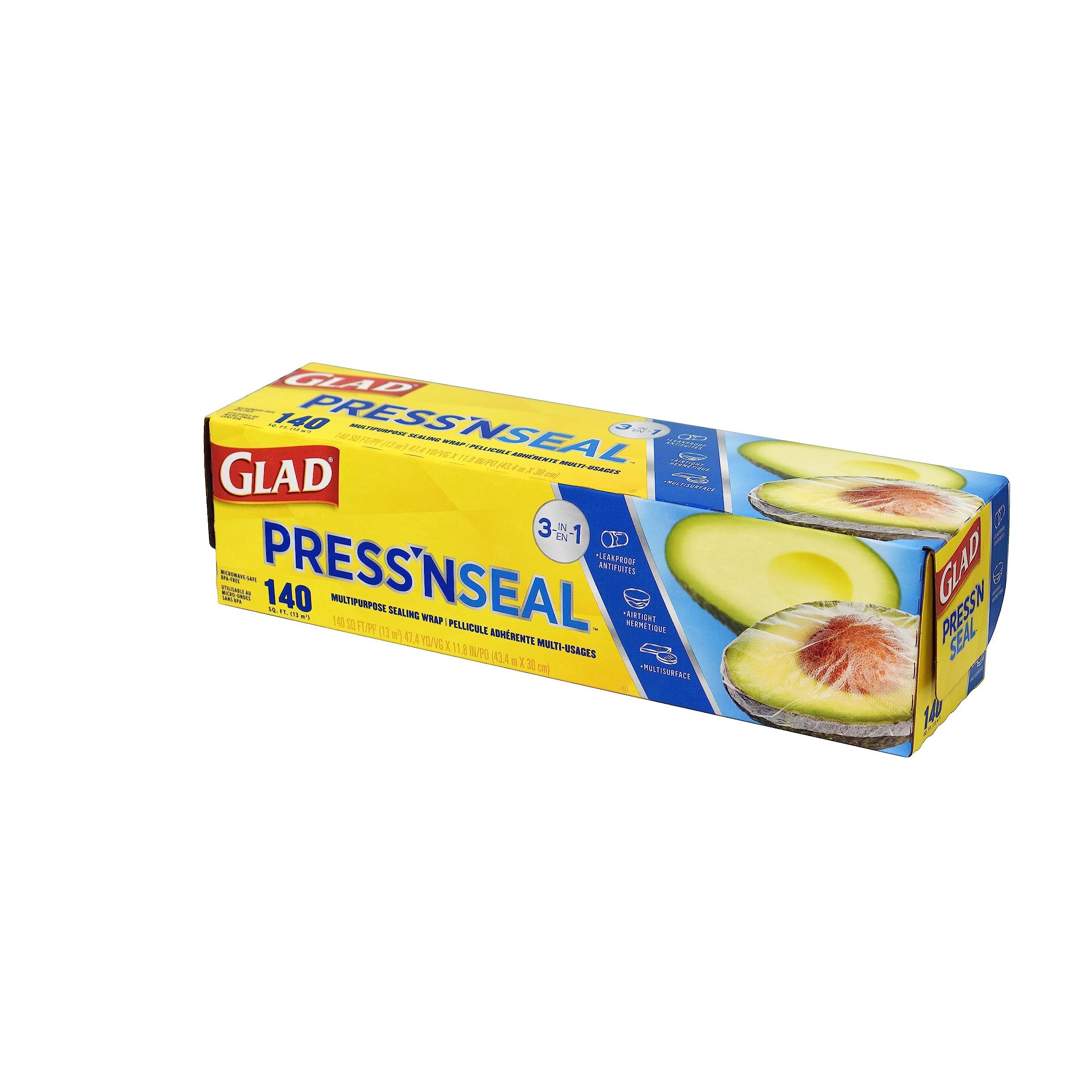Пищевая пленка GLAD Press n Seal 30 см x 43,4 м, вакуумная пленка для хранения продуктов, альтернатива восковой пленке, средство для сохранения свежести овощей