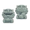 2x Mini Lion Statue Figurine Chinese Figurine Stone Sculpture Carving for Dollhouse Miniature Tabletop Entryway Garden Bedroom