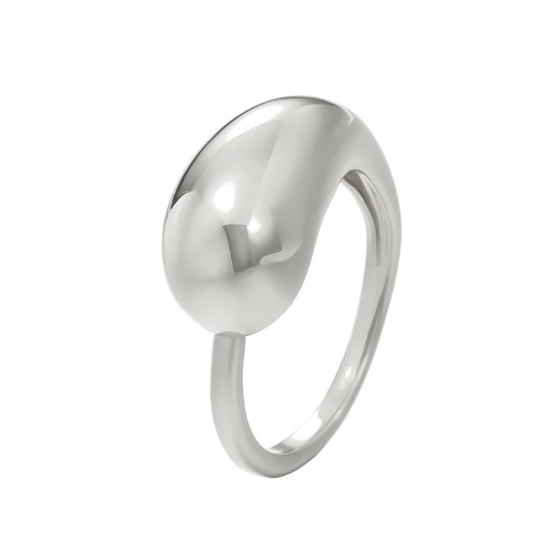 New Stainless Steel Water Drop Ring Statement Metalic Gold Color Rings For Women Bague Acier Inoxydable Accessories Party Gifts