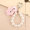Stylish Lovely Bear Keychain Featuring Stylish Imitation Pearls Chain Suitable Accessory for Various Occasions
