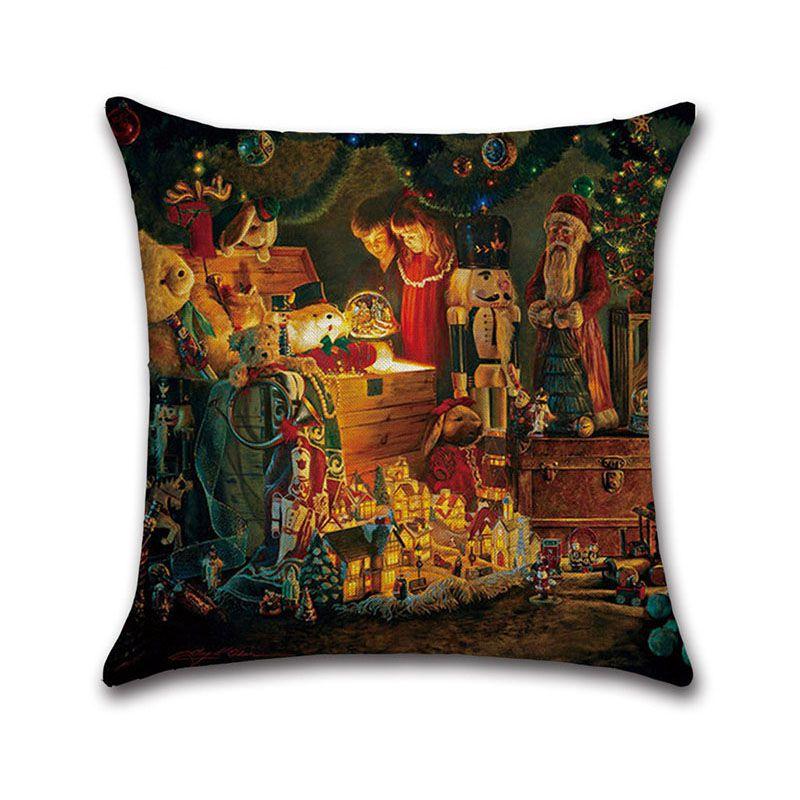 

Клаус Санта Рождество Лен Наволочка Чехол для подушки Домашний декор Наволочки для кровати Диван 03