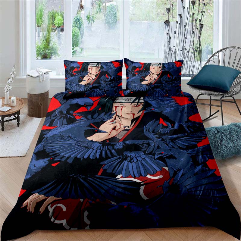 NARUTO Shonen Manga Print Bedding Set – Duvet Cover Set – Luxury Gift for Teens, Fits Double/Single Beds