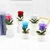 Multi Colored Plush Twisted Rod Rose Potted Desktop Decoration Ornament For Office Decor