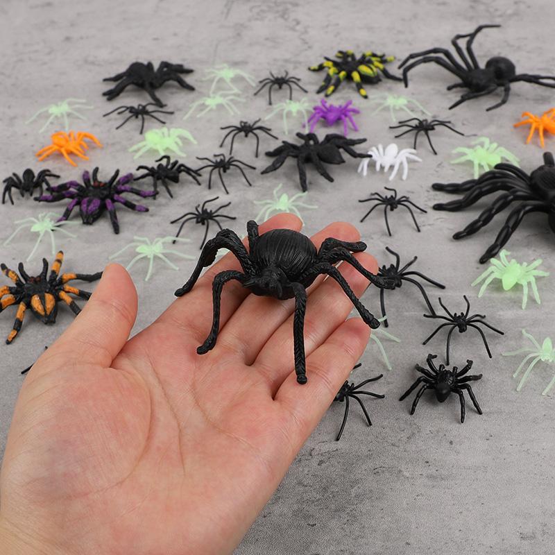 5-70Pcs Plastic Fake Spider Set Kids Trick Prank Toys Halloween Party Home Table Ornaments Indoor Outdoor Spider Web Decoration