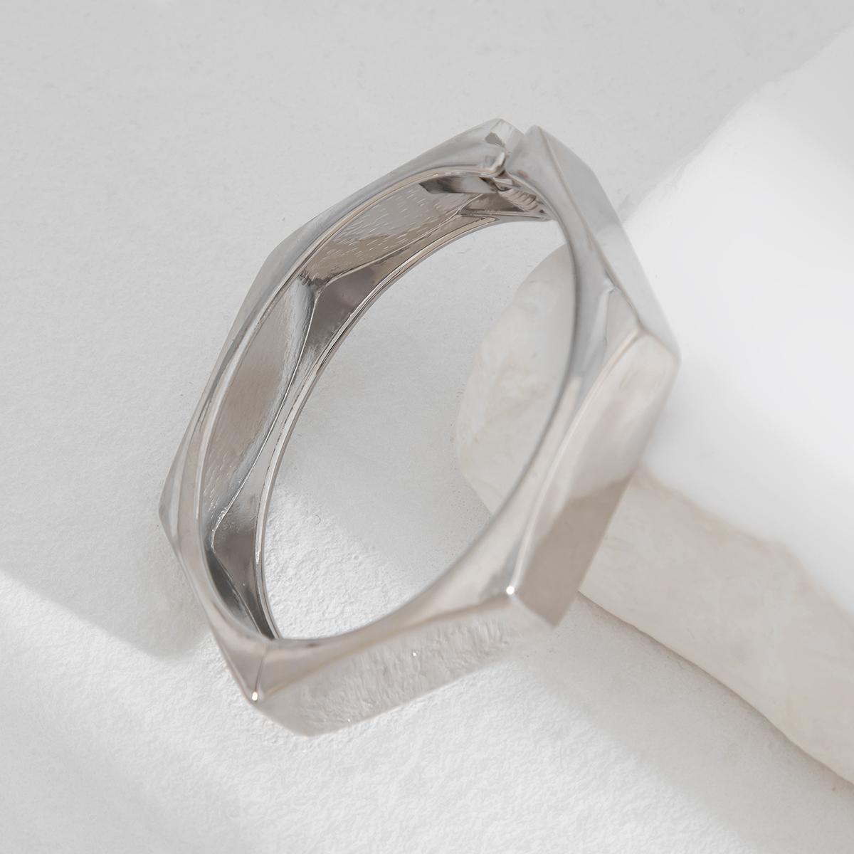 

Ingemark Creative Unique Metal Polygonal Spiral Spring Bangles Women Men Vintage Geometric Wide Cuff Bracelets Hand Jewelry Gift