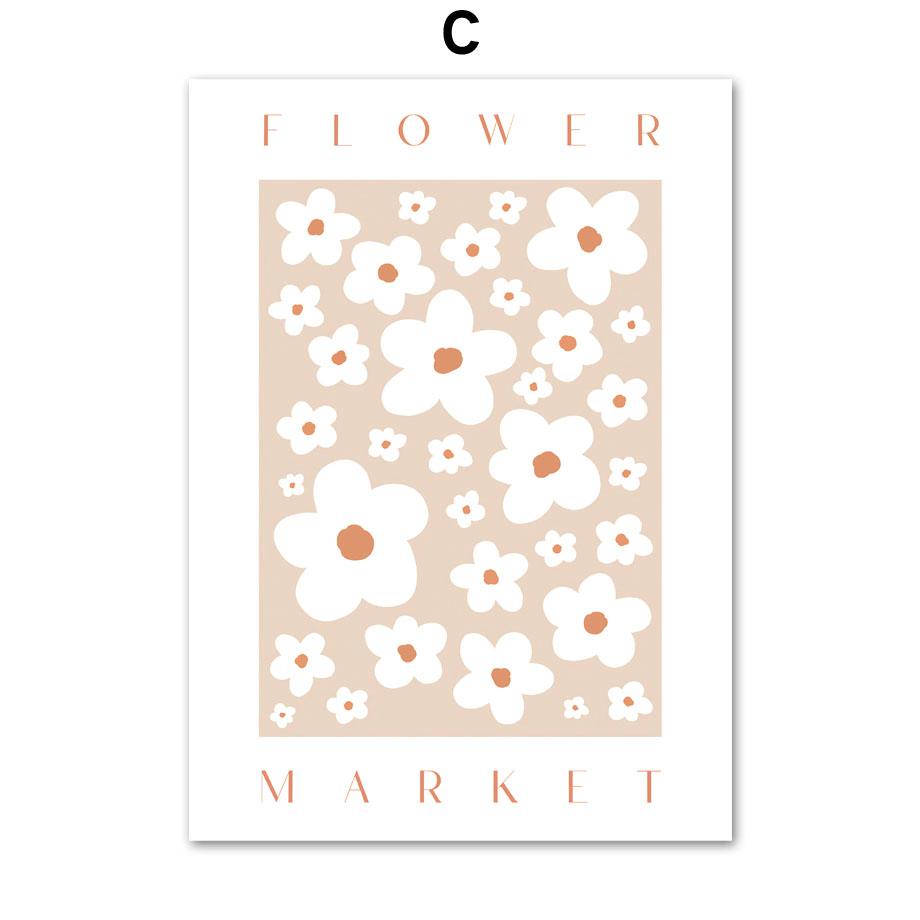 

Цветочный рынок Подсолнух Апельсин Персик Ваза Абстракция Бохо Постер Печать Холст Картина Скандинавское настенное искусство Гостиная Домашний декор 21X30cm No Frame