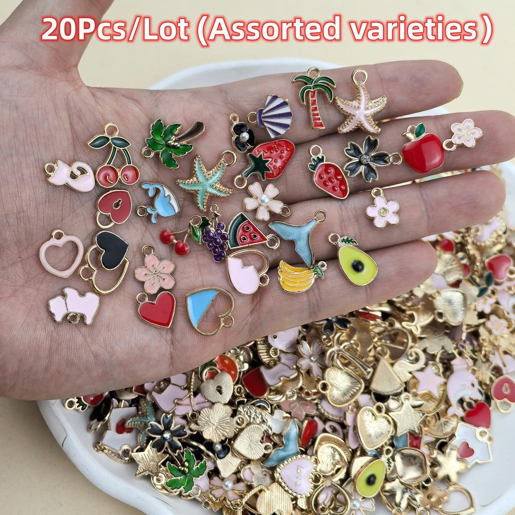20/50Pcs/Lot Mixed Cartoon Animal Tree Enamel Creative Charms Exquisite Beads For Jewelry Making DIY Pendant Necklace Bracelet Earrings Chains